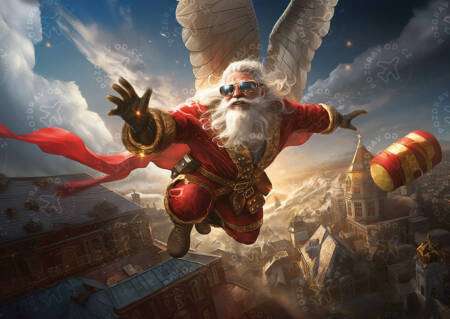 Vánoční přání Létající Santa
