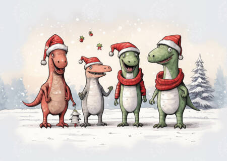 Vánoční přání Dinovánoce