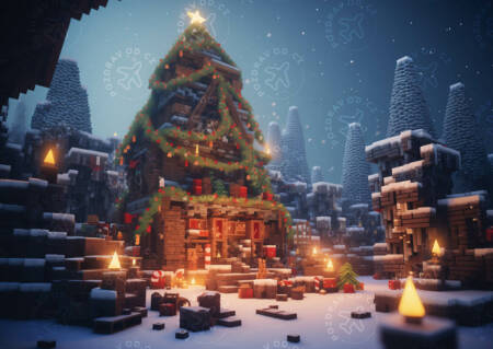 Vánoční přání Vánoční domek minecraft