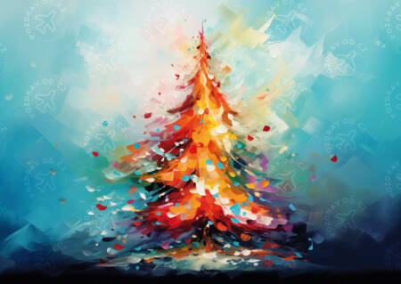 Vánoční přání Barevný vánoční strom
