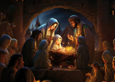 Vánoční přání Zrození Ježíška v Betlémě
