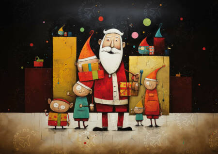 Vánoční přání Santa s dětmi